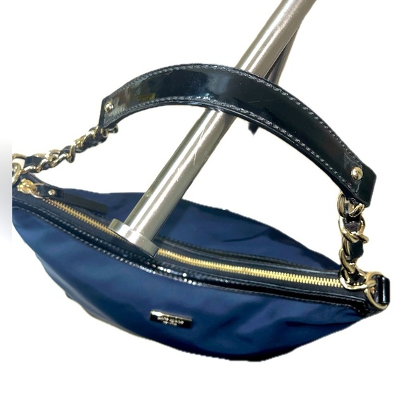 HP 🎉Kate Spade Blue Black Color Block Nylon Serena Top Handle Handbag Hobo Purse - Picture 3 of 16